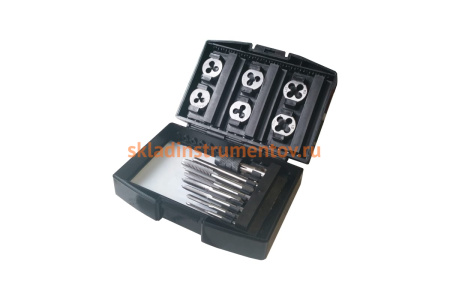 Набор плашек и метчиков ТехноСталь 13 предметов М3-М10 пластиковый кейс