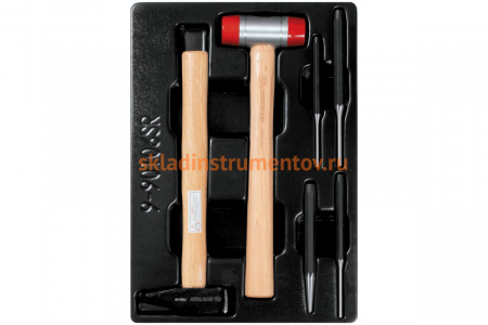Ложемент для набора выколоток и керн с молотками 9-90106SR, PVC KING TONY 84714520B