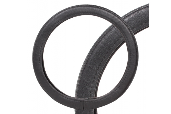 Комбинированная оплетка на руль Airline, гладкая/рельефная кожа, черная, 37-39 см М AWC-RS-14M