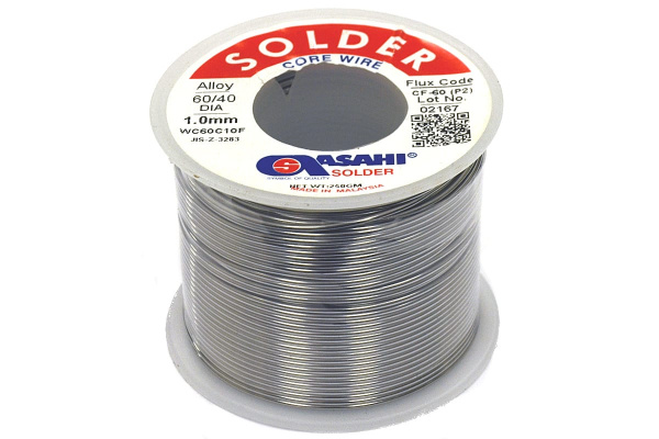 Припой (1 мм, 0.25 кг, Sn60/Pb40, СF60 флюс RA) ASAHI 00-00004399