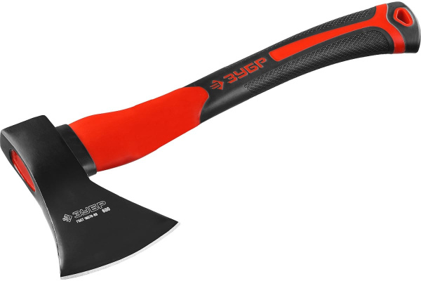 Кованый топор с двухкомпонентной стеклопластиковой рукояткой, 0,6кг ЗУБР "МАСТЕР" 2061-06