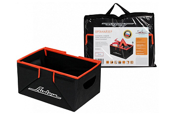 Органайзер в багажник Airline складной, 36х18.5х26 см, 17 л, черный-оранжевый AO-SB-23