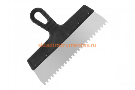 Фасадный зубчатый шпатель (300 мм, зуб.6x6 мм) РемоКолор Мастер 12-7-300