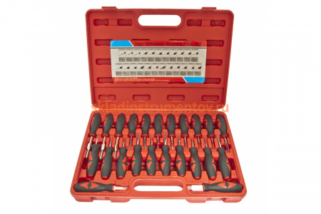 Набор приспособлений для разборки электрических разъемов в кейсе ЭВРИКА 23 предметов ER-86716