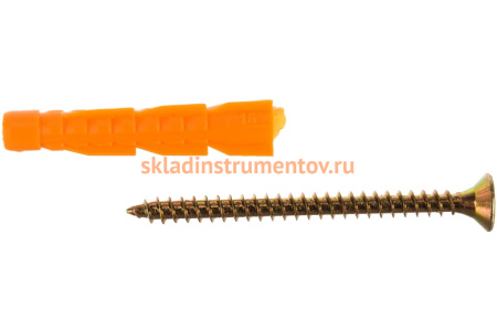 Дюбель универсальный с оцинкованным шурупом 10 шт. (6х37 мм; ТФ6)  Зубр 4-301196-06-037