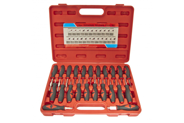 Набор приспособлений для разборки электрических разъемов в кейсе ЭВРИКА 23 предметов ER-86716