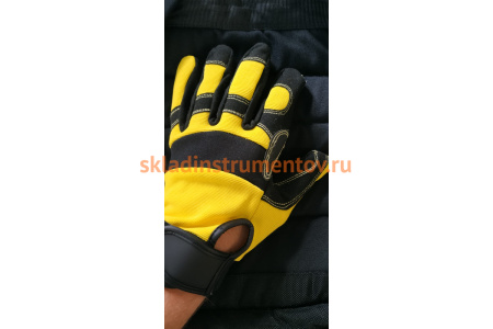 Перчатки антивибрационные Jeta Safety черно-желтые JAV01-VP-9/L