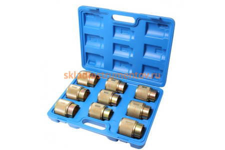 Набор оправок для запрессовки сальника вилки мотоциклов 9 предметов ROCKFORCE RF-903Y2