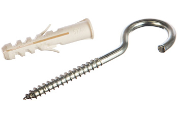 Распорный дюбель Зубр МАСТЕР тип ЕВРО с шурупом-полукольцом, 8х40 / 5х75 мм, 6 шт 30686-08-40