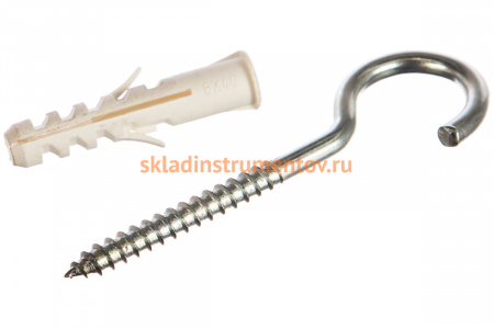 Распорный дюбель Зубр МАСТЕР тип ЕВРО с шурупом-полукольцом, 8х40 / 5х75 мм, 6 шт 30686-08-40