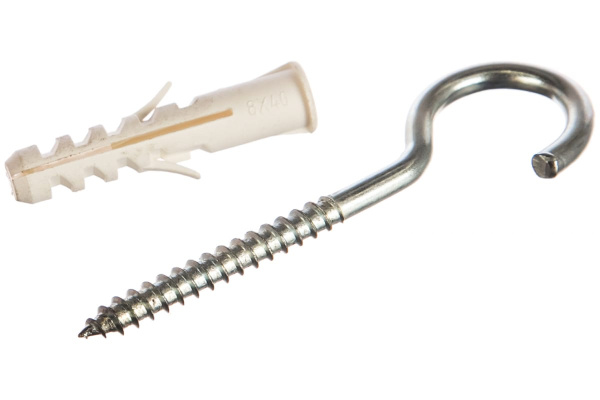 Распорный дюбель Зубр МАСТЕР тип ЕВРО с шурупом-полукольцом, 8х40 / 5х75 мм, 6 шт 30686-08-40