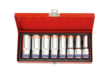 Набор глубоких двенадцатигранных торцевых головок 1/2", 12-24мм, 8шт KING TONY 4208MR01