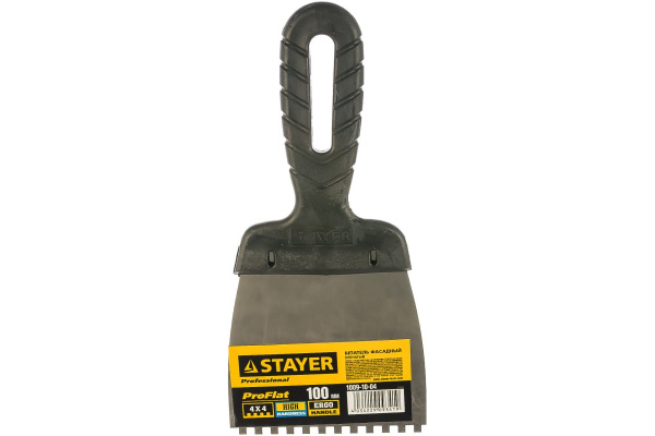 Нержавеющий зубчатый шпатель STAYER 100 мм 1009-10-04