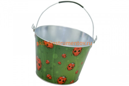 Садовое оцинкованное ведро СПЕЦ Garden&Flowers 5л Божьи коровки GF-MB503