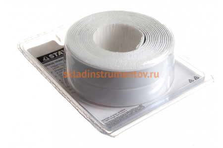 Бордюрная лента STAYER для ванн и раковин самоклеящаяся профиль L цвет белый 20 x 20 мм х 3.35м 12341-20-20