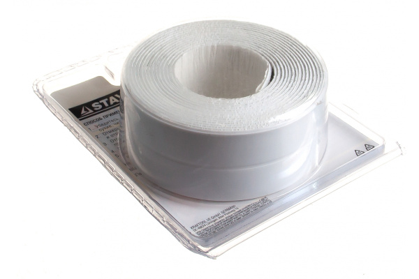 Бордюрная лента STAYER для ванн и раковин самоклеящаяся профиль L цвет белый 20 x 20 мм х 3.35м 12341-20-20