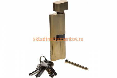 Цилиндровый механизм Зубр Мастер тип ключ-защелка цвет латунь 5-PIN 90 мм 52103-90-1