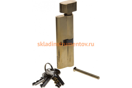 Цилиндровый механизм Зубр Мастер тип ключ-защелка цвет латунь 5-PIN 90 мм 52103-90-1