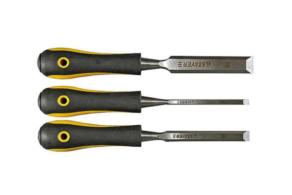 Набор стамесок STAYER PROFI, с двухкомпонентной ручкой, 6; 12; 20мм, 3шт 18205-H3