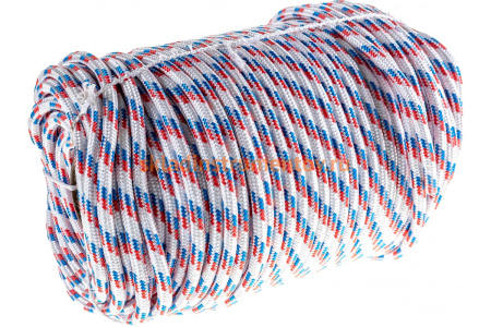 Плетеный 24-прядный полипропиленовый фал с сердечником 10мм, бухта 100м, 700кгс СИБРТЕХ Россия 93967 Плетеный 24-прядный полипропиленовый фал с сердечником 10мм, бухта 100м, 700кгс СИБРТЕХ Россия 93967