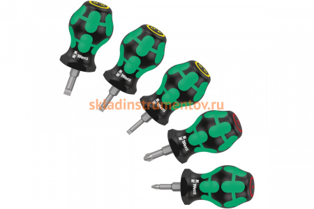 Набор коротких отверток WERA Stubby Set 1 SL3.5/4/5.5, PZ1/2 x 25 мм WE-008870