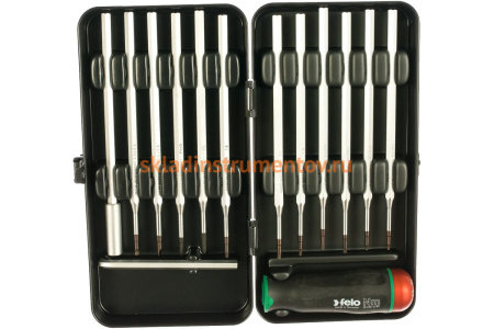 Отвертка с регулировкой крутящего момента с набором насадок 12 шт в кейсе Felo 10099116
