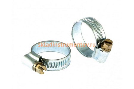 Металлические, червячные хомуты СИБРТЕХ 16-27мм, ширина 12мм, английский тип, W1, 2шт 47666
