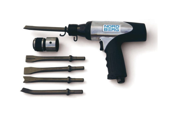 Пневмозубило NORDBERG + 5 насадок + быстросъемный адаптер HA67 KIT