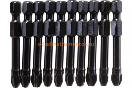 Биты ПРОФИ PZ3 (10 шт; 50 мм; E 1/4") Зубр 26023-3-50-S10