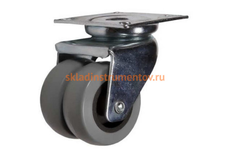 Колесо серая резина поворотное сдвоенное SCG25 50 мм MFK-TORG 3053050-2