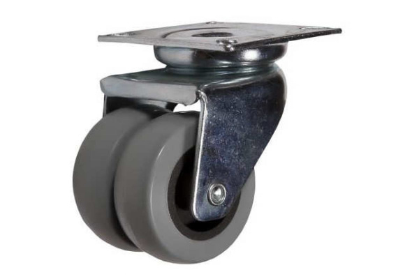 Колесо серая резина поворотное сдвоенное SCG25 50 мм MFK-TORG 3053050-2