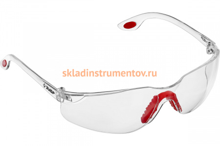 Прозрачные защитные очки Зубр Спектр 3 открытого типа, двухкомпонентные дужки 110315