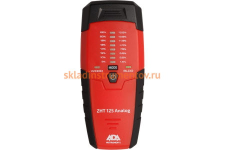 Контактный измеритель влажности древесины и стройматериалов ADA ZHT 125 Analog А00399