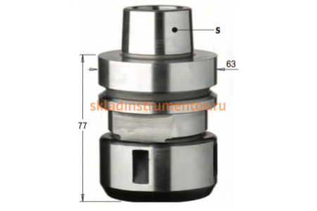 Патрон высокоточный для цанги DIN6388, S=HSK-F63 RH CMT 183.320.01