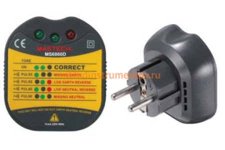 Цифровой тестер электросети для евро-розеток Mastech MS6860D 58485