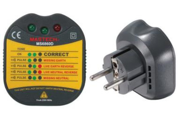 Цифровой тестер электросети для евро-розеток Mastech MS6860D 58485