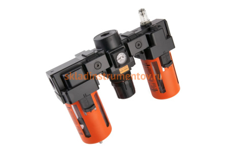 Блок подготовки воздуха: влагоотделитель, регулятор, лубрикатор (3000 л/мин; 10 бар; 1/2") WIEDERKRAFT WDK-70240