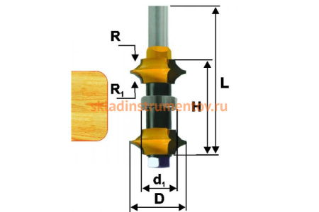 Фреза кромочная калевочная регулируемая (35х22х108 мм; хвостовик 12 мм) Энкор 10696