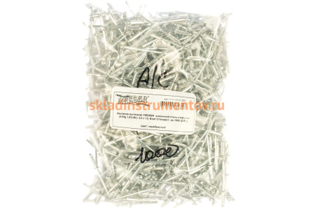 Заклепка вытяжная открытая алюминий/сталь AlMg 1.5%/St (1000 шт; 4x12 мм; Борт: Стандарт) MESSER 111114012-1000