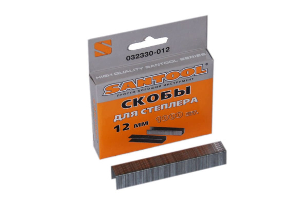 Скобы 12 ммх0,75 мм ТИП 53 1000 шт SANTOOL 032330-012