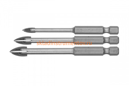 Набор сверл по кафелю и керамике ЭКСПЕРТ (3 шт; 4, 6, 8 мм) Зубр 29845-H3