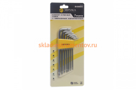 Набор ключей TORX Г-образных удлиненных T10-T40 7 предметов ЭВРИКА ER-25107LT