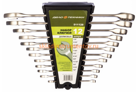 Набор комбинированных дюймовых ключей 12 шт холдер ДТ/10 Дело Техники 511128