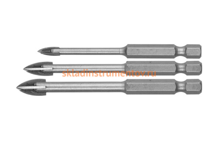 Набор сверл по кафелю и керамике ЭКСПЕРТ (3 шт; 4, 6, 8 мм) Зубр 29845-H3
