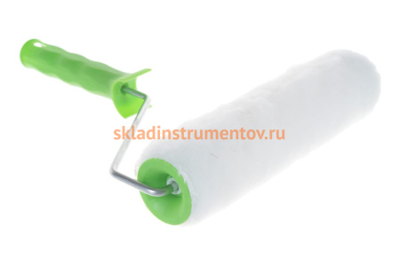 Валик СИБРТЕХ из натурального меха с ручкой, 250 мм, ворс 12 мм, D - 48 мм 80124