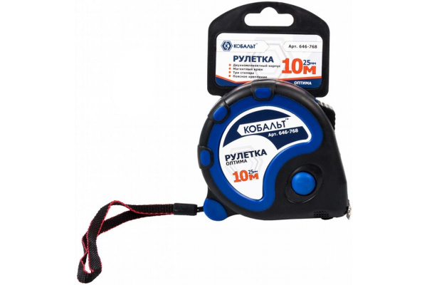Рулетка Оптима (10м x 25мм) КОБАЛЬТ 646-768