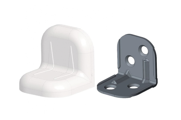 Уголок с заглушкой MFK-TORG 24х24х25х1.2 белый 1 24 24 1