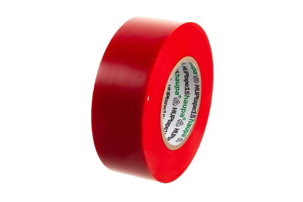 Изолента ПВХ HAUPA цвет красный, шир.25 мм, длина 20 м, d 74 мм 263872