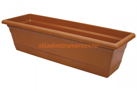 Балконный пластиковый ящик с подставкой, средний 600х200х163 мм КУРС 78122