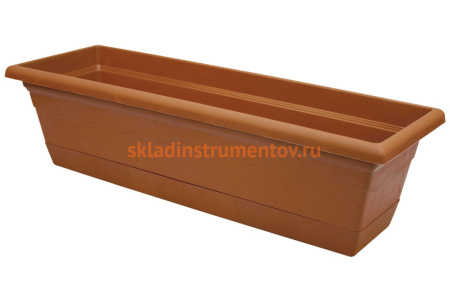 Балконный пластиковый ящик с подставкой, средний 600х200х163 мм КУРС 78122